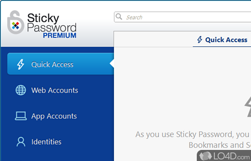 Professional security app for storing multipurpose passwords in a secure environment - Screenshot of Sticky Password