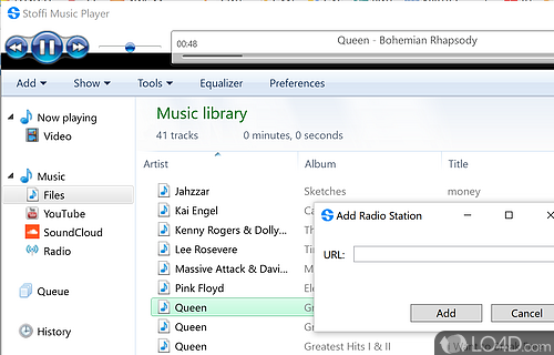 Audio playback capabilities - Screenshot of Stoffi Music Player