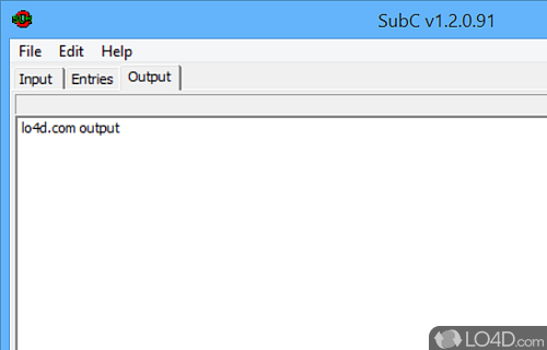 Editing operations - Screenshot of SubC