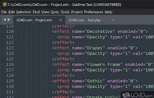 -looking word processing app with extensive features for advanced users, including syntax highlighting - Screenshot of Sublime Text