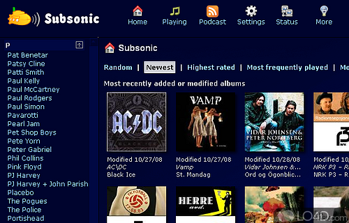 Screenshot of Subsonic - Media streamer that access from Internet browser for playing audio