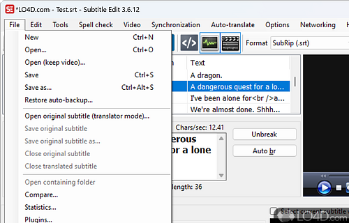 Create, edit, synchronize subtitles - Screenshot of Subtitle Edit