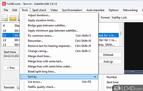 Edit and create subtitles or simply synchronize existing ones with your movies - Screenshot of Subtitle Edit