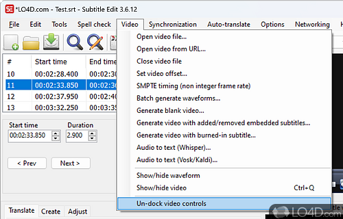 VLC media player - Screenshot of Subtitle Edit