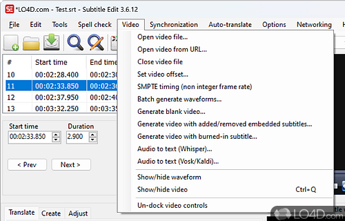 Java - Screenshot of Subtitle Edit