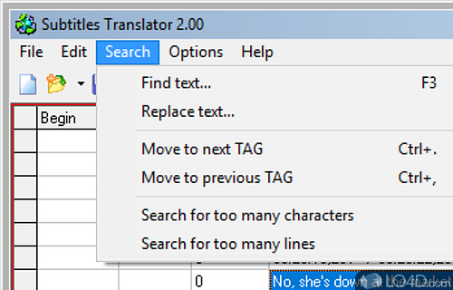 Editing operations - Screenshot of Subtitles Translator