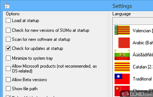 Monitors the newest releases for software updates - Screenshot of SUMo