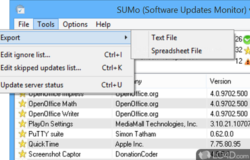Keep all your installed Windows software up to date - Screenshot of SUMo Portable