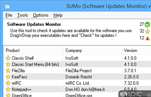 Get the latest versions of apps and drivers by resorting to this updater that is both feature-packed and approachable - Screenshot of SUMo Portable