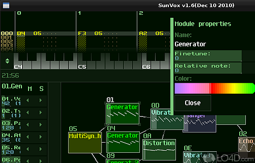 Screenshot of SunVox - Was especially created to provide you with an innovative manner of making music by linking together several elements