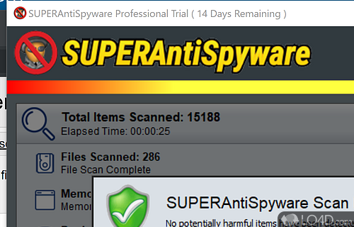 Remove all spyware for PC - Screenshot of SUPERAntiSpyware Pro