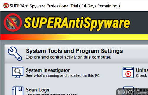 Remove Spyware - Screenshot of SUPERAntiSpyware Pro
