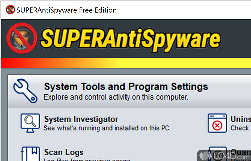 Remove Spyware - Screenshot of SUPERAntiSpyware Free