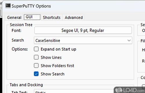 PuTTY (GUI) that supports SSH, SSH2, Telnet, Rlogin, Raw, Serial, Cygerm - Screenshot of SuperPuTTY