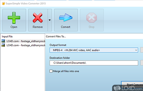 Free Tool for Converting Video Formats - Screenshot of SuperSimple Video Converter