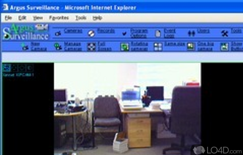 Screenshot of Argus Surveillance - User interface