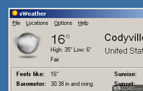 Screenshot of sWeather - View detailed information about the weather forecast for one
