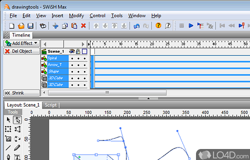 Screenshot of SWiSHmax - Was created in order to provide everything you need to create stunning fully interactive Flash animations