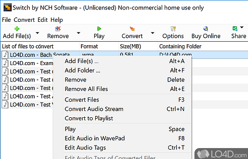 Switch Audio Converter screenshot