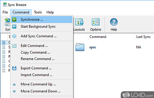 Various configuration and filtering options - Screenshot of Sync Breeze