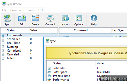 User interface - Screenshot of Sync Breeze