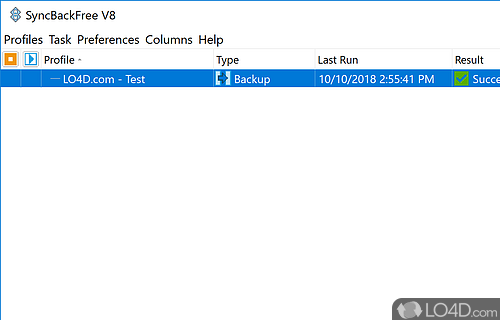 Fast backup and synchronization utility that can create copies of folders and files on external hard drives - Screenshot of SyncBack