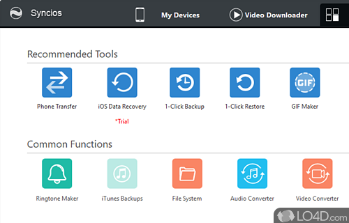 Manage, back up and transfer files - Screenshot of Syncios