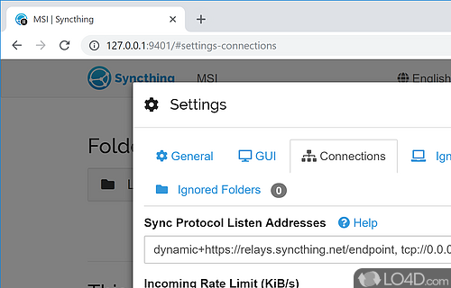 No advanced configuration required - Screenshot of Syncthing