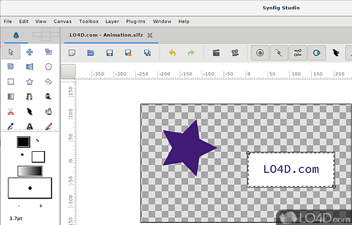 Create animations without tweening - Screenshot of Synfig Studio