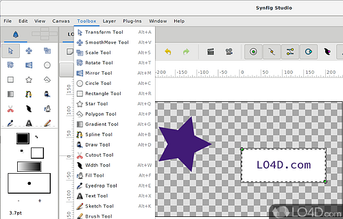 A Capable and Much Speedier 2D Animation Software Tool - Screenshot of Synfig Studio