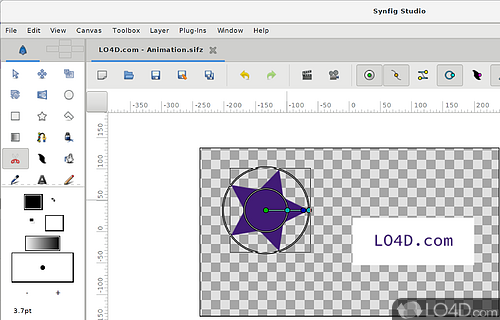 Simple and Familiar Interface - Screenshot of Synfig Studio