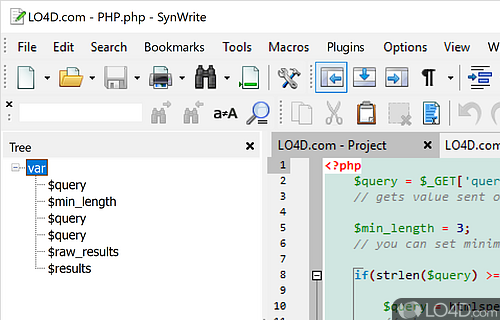 HTML editor for programmers, with numerous options - Screenshot of SynWrite