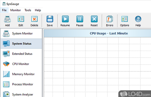 Easy-to-handle system and performance monitoring tool - Screenshot of SysGauge