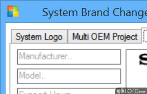 User interface - Screenshot of System Brand Changer