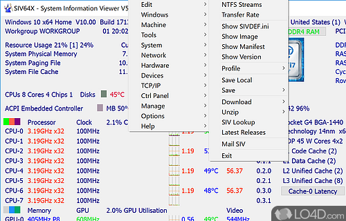 Detailed hardware info - Screenshot of System Information Viewer