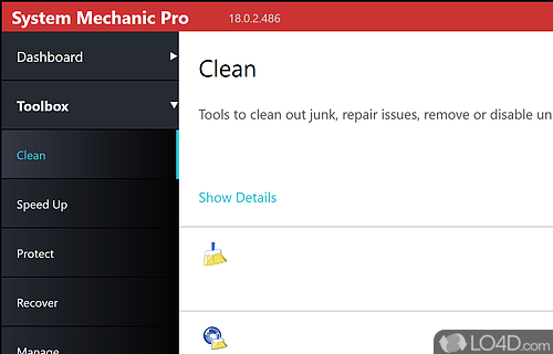 Help you keep your Windows PC free of problem files and other junk - Screenshot of System Mechanic Professional