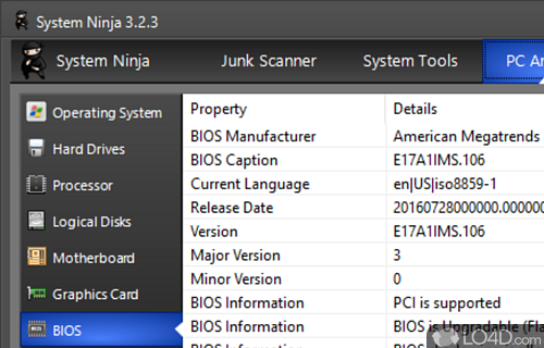 Clean junk files and save hard drive space - Screenshot of System Ninja