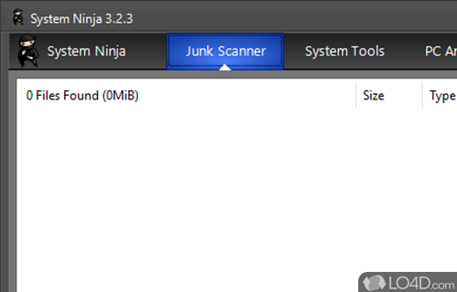 Tool for finding junk files on computer and improving system speed, managing startup items and viewing all the running processes - Screenshot of System Ninja