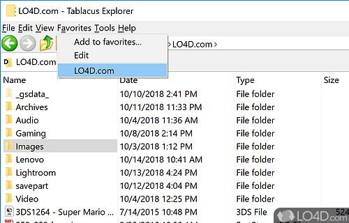Configuration settings - Screenshot of Tablacus Explorer