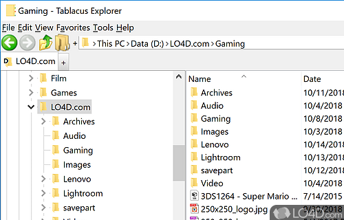 File manager with tabs - Screenshot of Tablacus Explorer