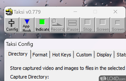 Video capture / screen capture tool for 3D graphics apps - such as games - Screenshot of Taksi