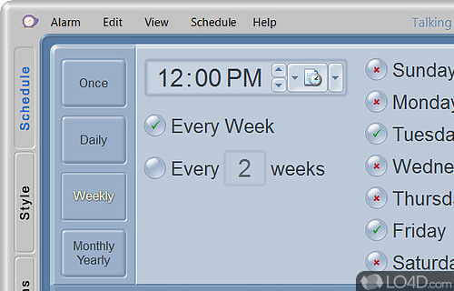 Screenshot of Talking Alarm Clock - Uses Microsoft Agent to remind you of events and appointments
