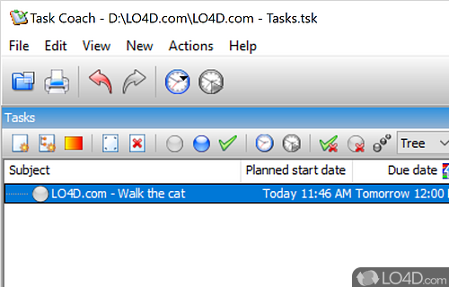 Your friendly task manager - Screenshot of Task Coach