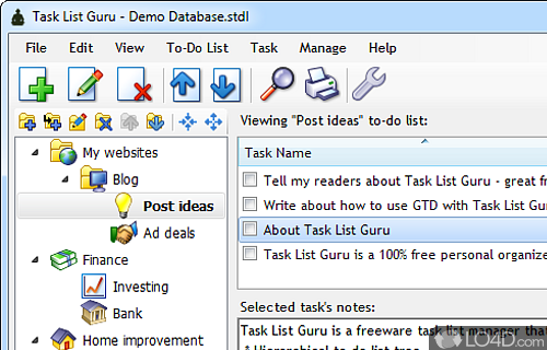 Screenshot of Task List Guru - Designed specifically in order to organize time in a more manner by adding to-do lists