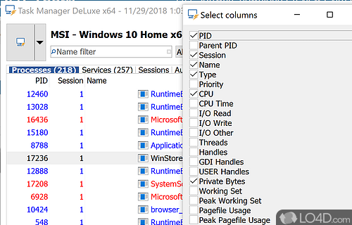 Monitor memory usage and manage startup items - Screenshot of Task Manager DeLuxe