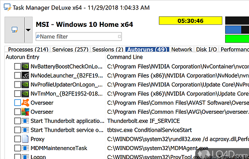 USB drive - Screenshot of Task Manager DeLuxe