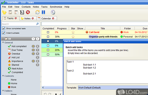 Screenshot of TaskUnifier - Small task management program