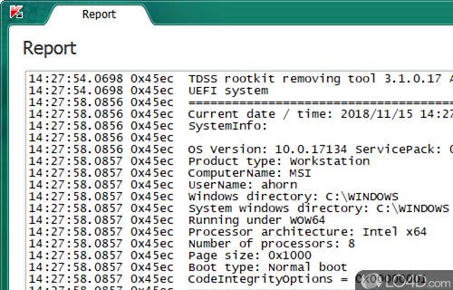 Scan the driver digital signatures - Screenshot of TDSSKiller