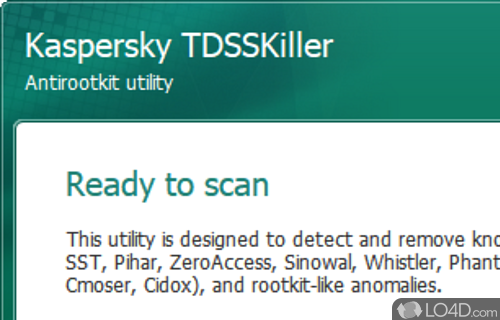 Remove malware belonging to the family Rootkit - Screenshot of TDSSKiller