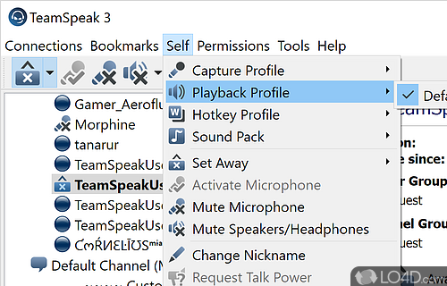 Choose how and when to talk - Screenshot of TeamSpeak Client